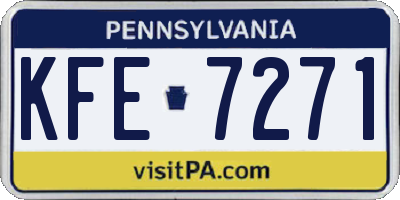 PA license plate KFE7271