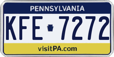 PA license plate KFE7272