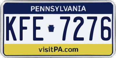 PA license plate KFE7276