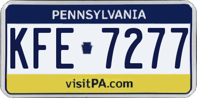 PA license plate KFE7277