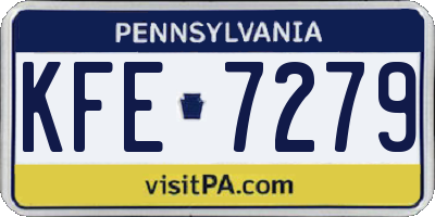 PA license plate KFE7279