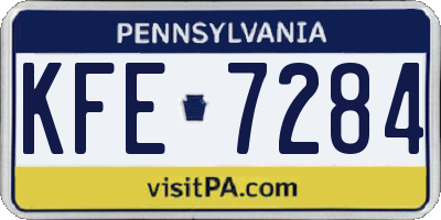 PA license plate KFE7284