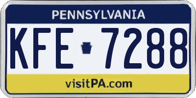 PA license plate KFE7288