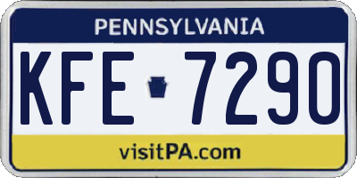 PA license plate KFE7290