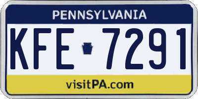 PA license plate KFE7291