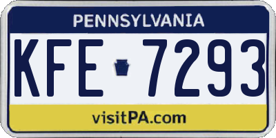 PA license plate KFE7293