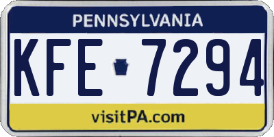 PA license plate KFE7294