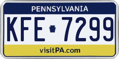 PA license plate KFE7299