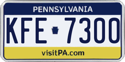 PA license plate KFE7300