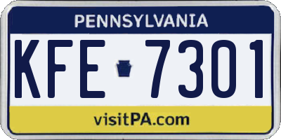 PA license plate KFE7301