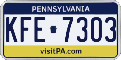 PA license plate KFE7303
