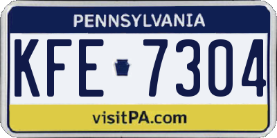 PA license plate KFE7304