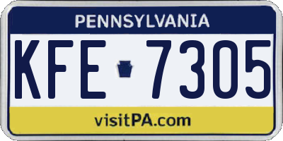 PA license plate KFE7305