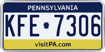 PA license plate KFE7306