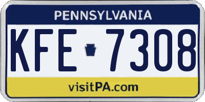 PA license plate KFE7308