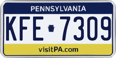 PA license plate KFE7309