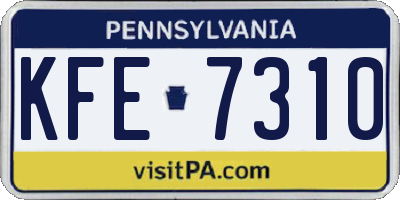 PA license plate KFE7310
