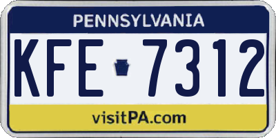 PA license plate KFE7312