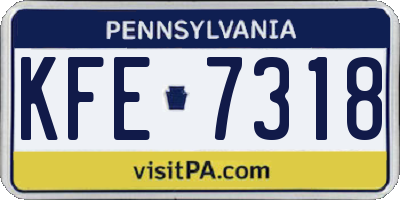 PA license plate KFE7318