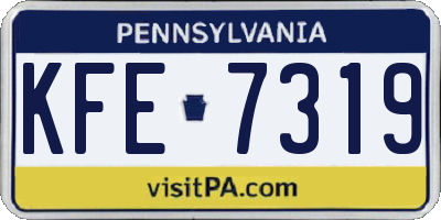 PA license plate KFE7319