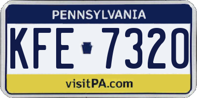 PA license plate KFE7320