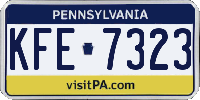 PA license plate KFE7323