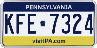 PA license plate KFE7324