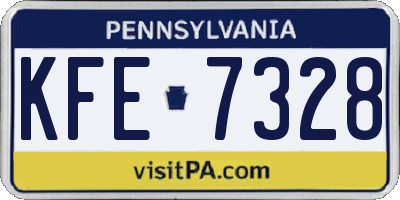 PA license plate KFE7328