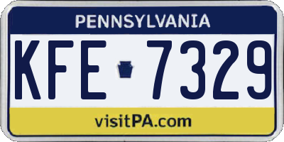 PA license plate KFE7329