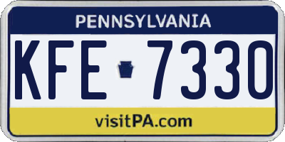PA license plate KFE7330