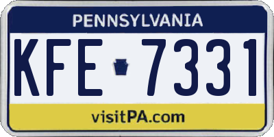 PA license plate KFE7331