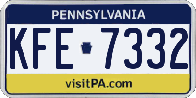PA license plate KFE7332