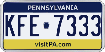 PA license plate KFE7333