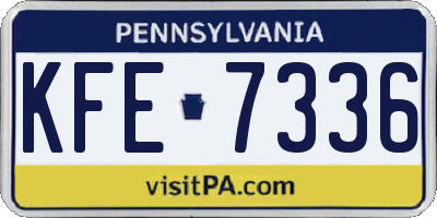 PA license plate KFE7336