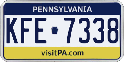 PA license plate KFE7338