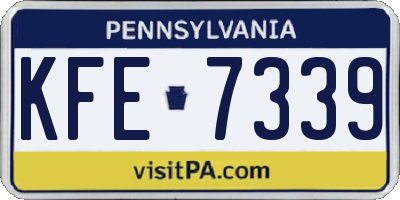 PA license plate KFE7339