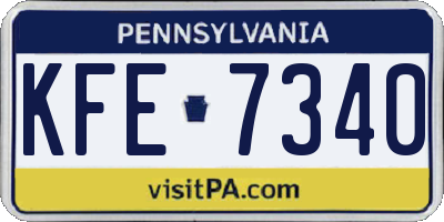 PA license plate KFE7340