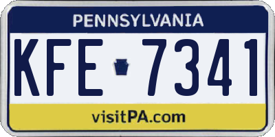PA license plate KFE7341