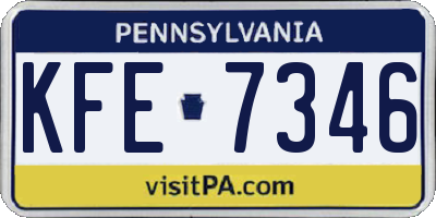 PA license plate KFE7346