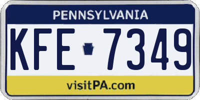 PA license plate KFE7349