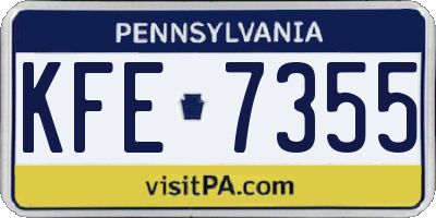 PA license plate KFE7355