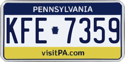 PA license plate KFE7359