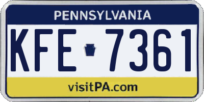 PA license plate KFE7361