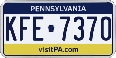 PA license plate KFE7370