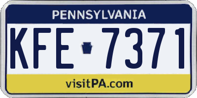 PA license plate KFE7371