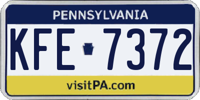 PA license plate KFE7372