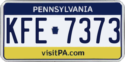 PA license plate KFE7373
