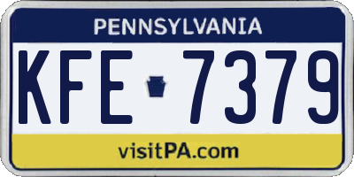 PA license plate KFE7379