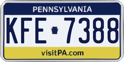PA license plate KFE7388