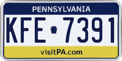 PA license plate KFE7391